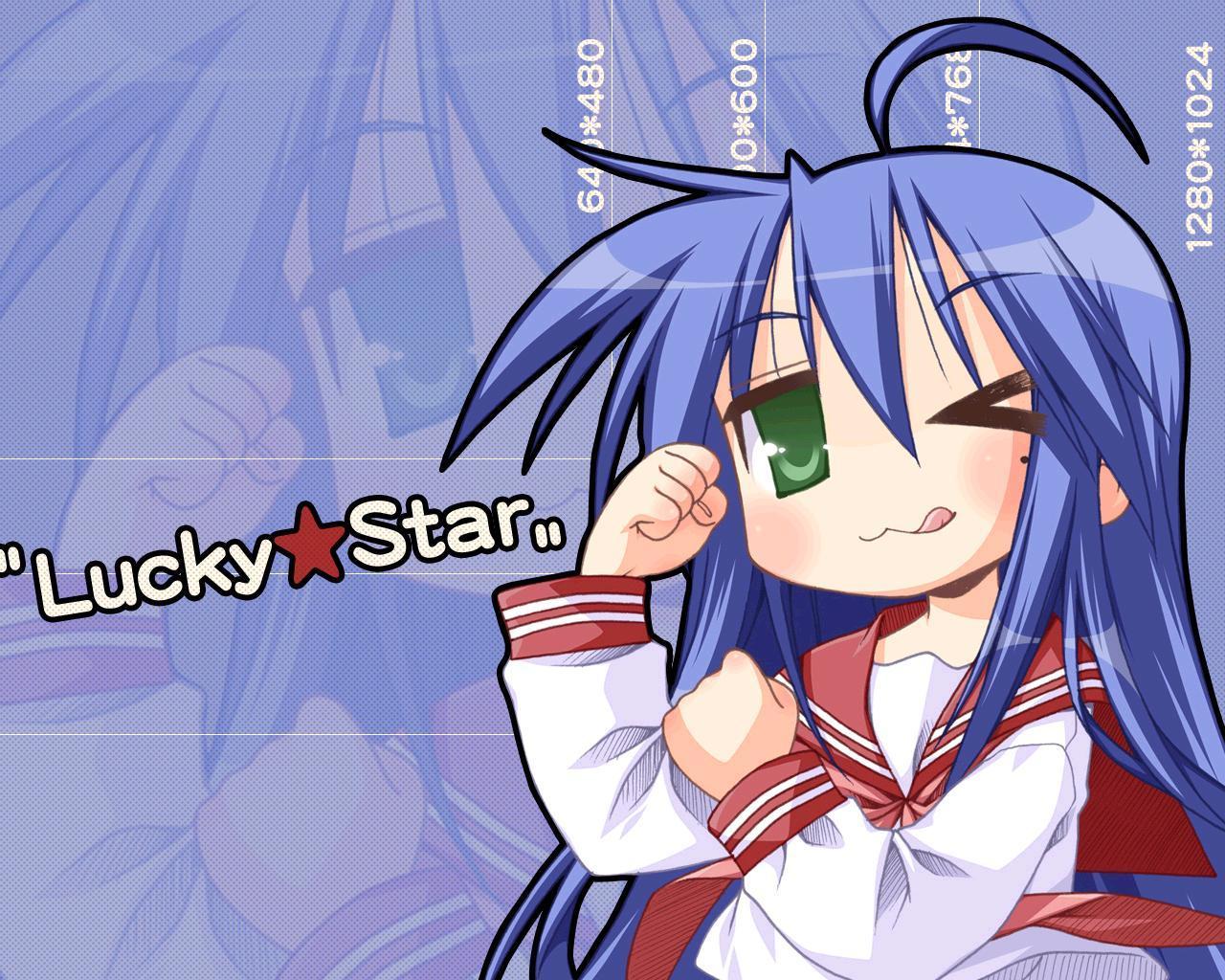 lucky star wallpaper,cartoon,anime,cg artwork,illustration,fictional character