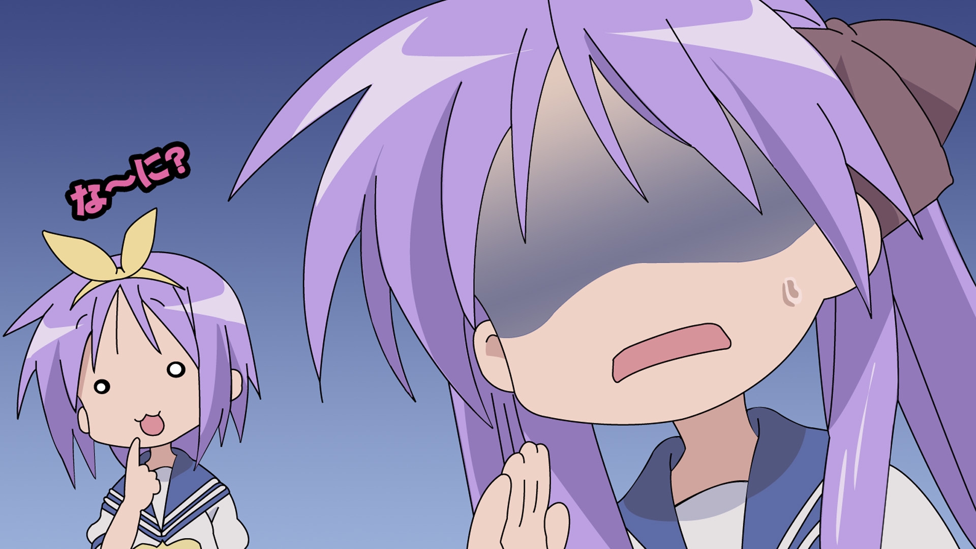 lucky star wallpaper,cartoon,anime,mouth,line,sky