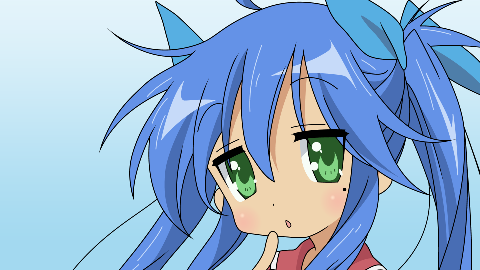 lucky star wallpaper,cartoon,face,facial expression,anime,head