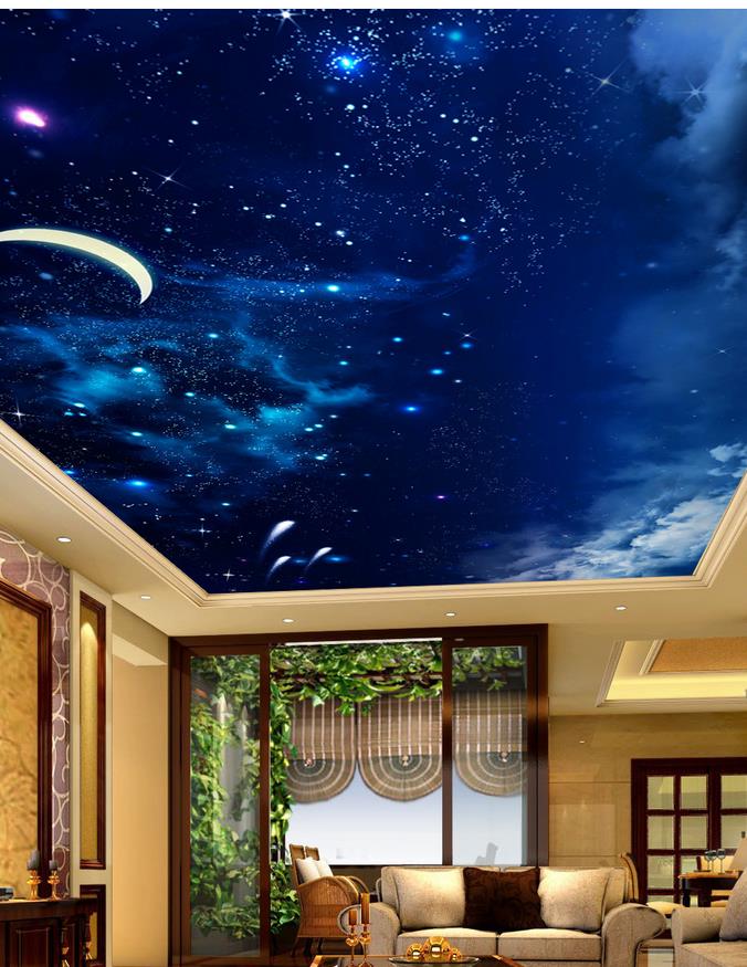 papier peint plafond ciel nocturne,plafond,maison,propriété,ciel,paysage naturel