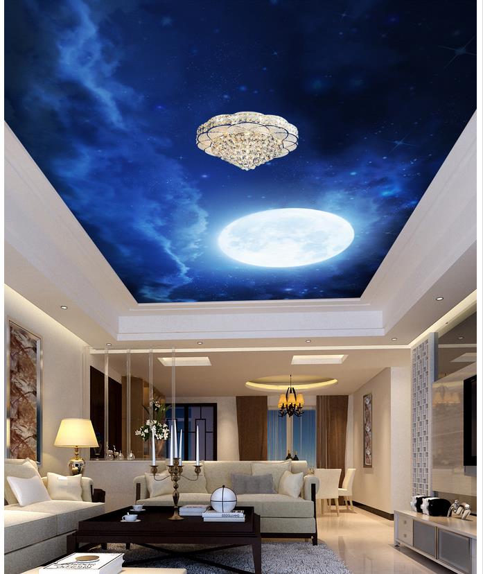 papier peint plafond ciel nocturne,plafond,éclairage,propriété,design d'intérieur,chambre