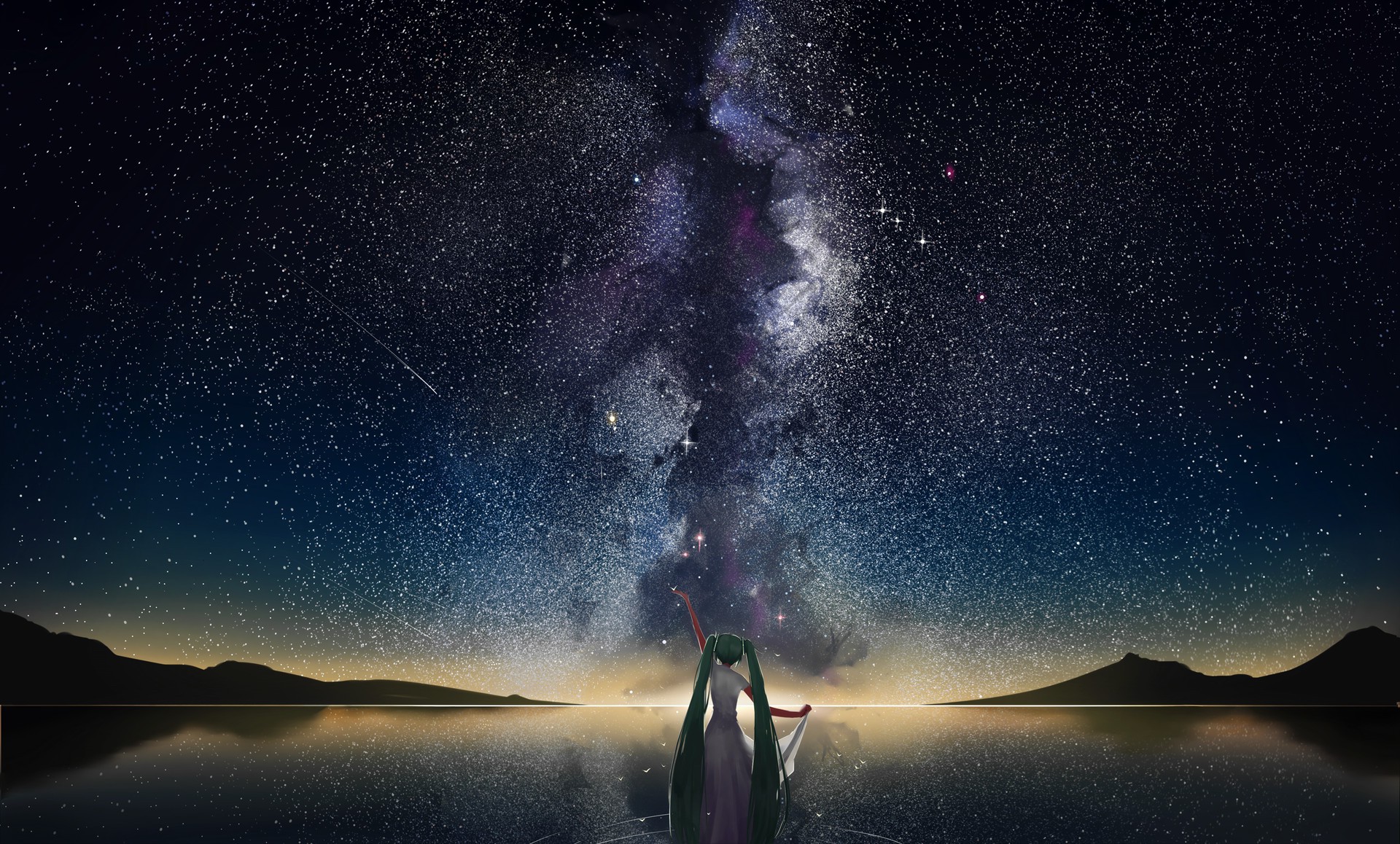 fondo de pantalla de estrella fugaz,cielo,naturaleza,galaxia,objeto astronómico,noche