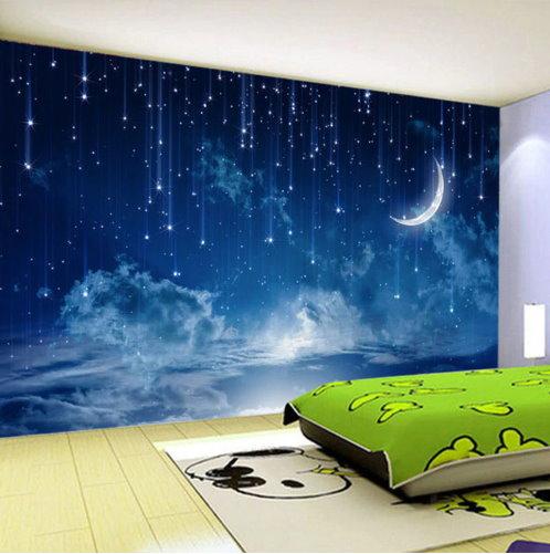 papel pintado cielo nocturno para paredes,techo,fondo de pantalla,pared,cielo,diseño de interiores
