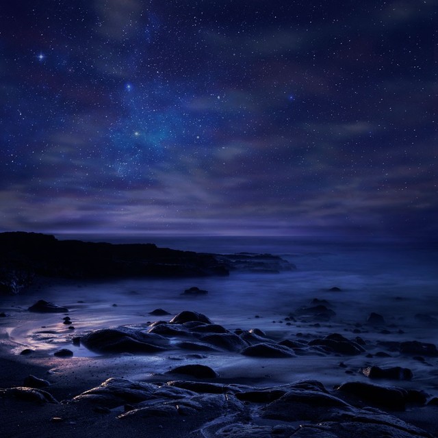 papel pintado cielo nocturno para paredes,cielo,naturaleza,mar,azul,oceano