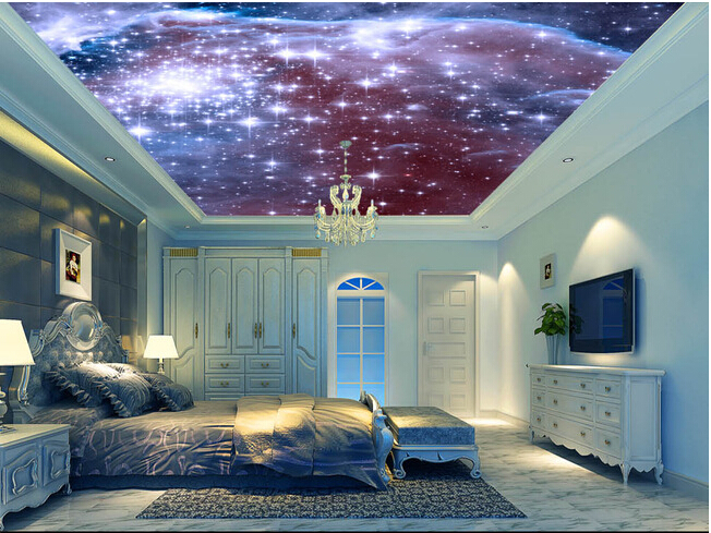寝室の星の壁紙,天井,ルーム,インテリア・デザイン,財産,建物