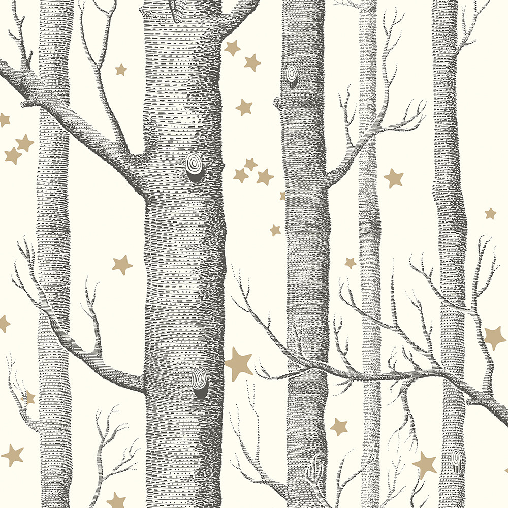 cole and son woods and stars wallpaper,tree,branch,canoe birch,trunk