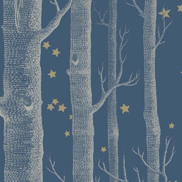 cole and son woods and stars wallpaper,tree,blue,branch,woody plant,trunk