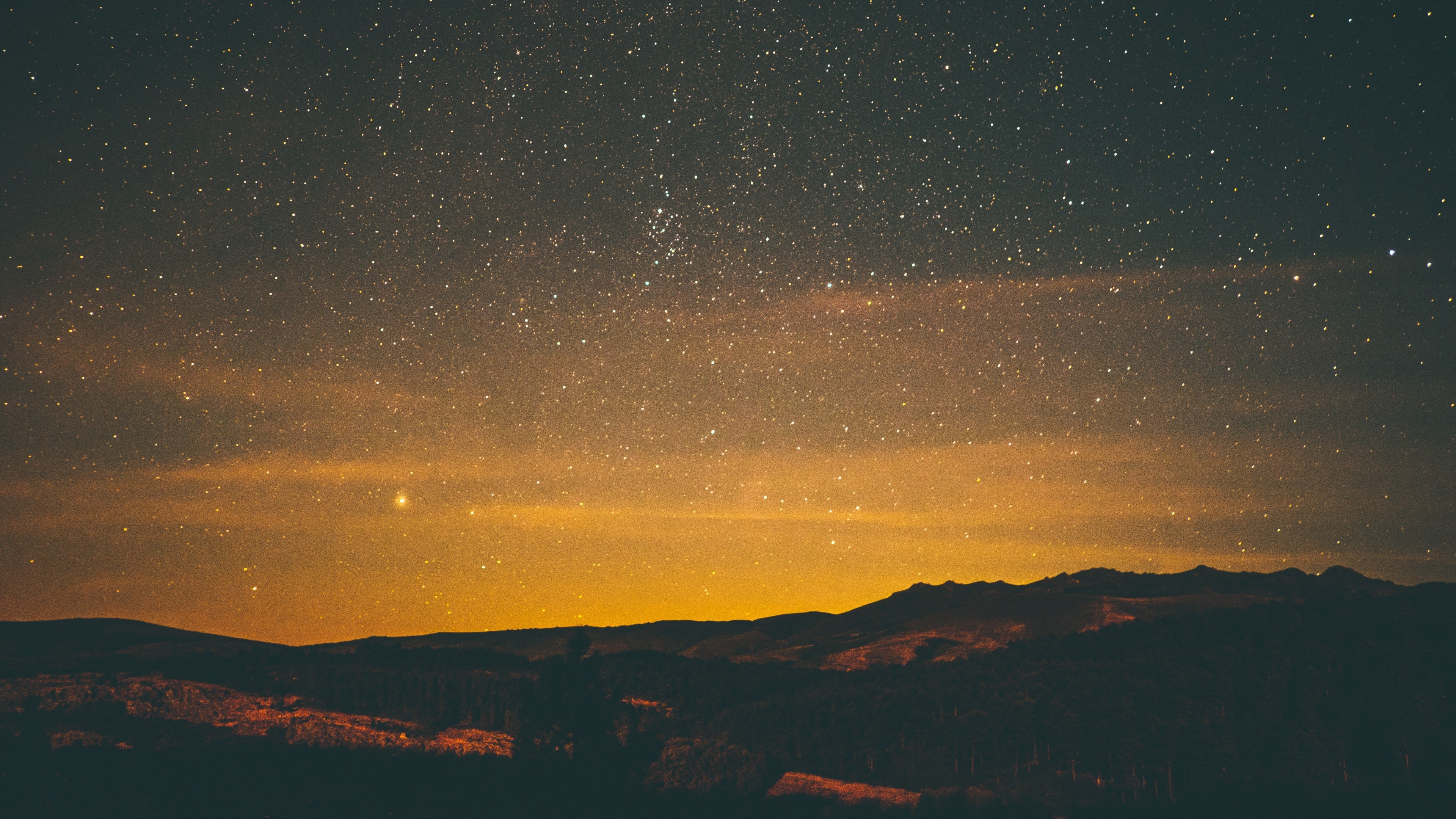 大きな星の壁紙,空,地平線,夜,雲,雰囲気