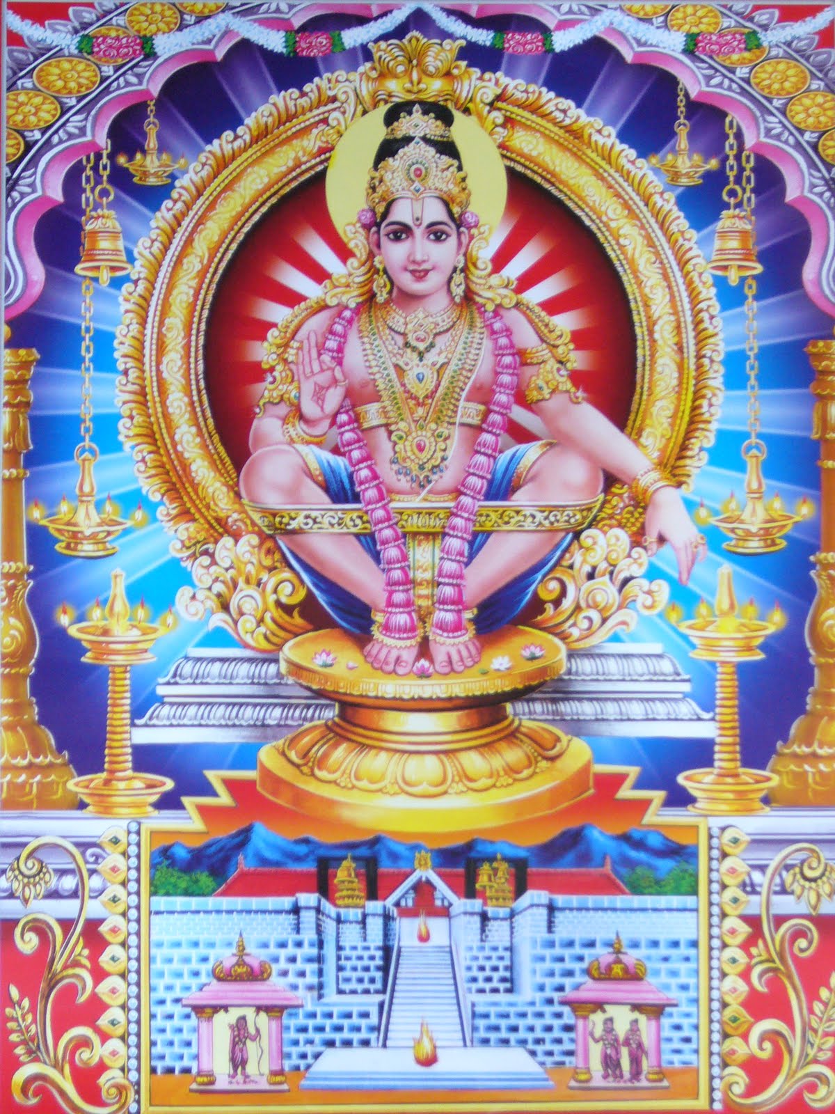 lord ayyappa fonds d'écran pour mobile,statue,temple,lieu de culte,temple hindou,tombeau