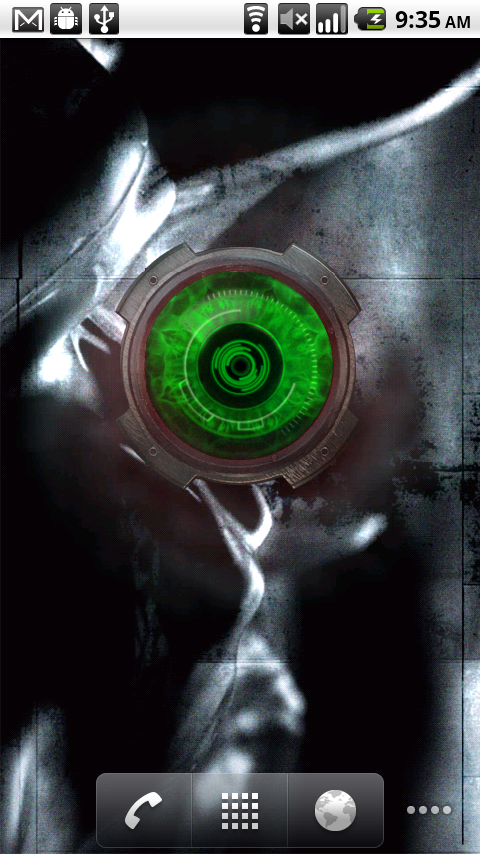 droide live wallpaper,verde,ojo,personaje de ficción,equipo de protección personal