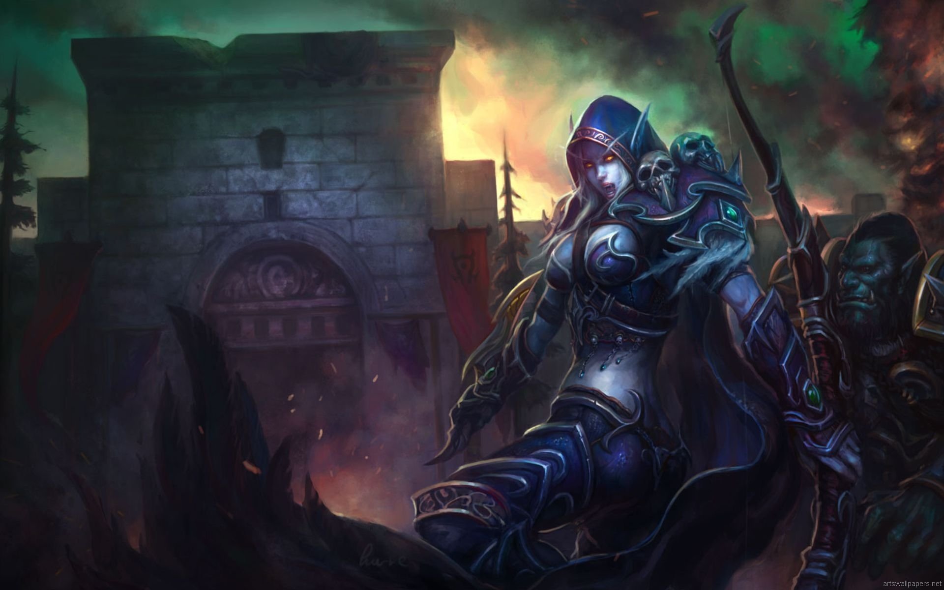 sylvanas wallpaper hd,action adventure game,pc game,adventure game,demon,darkness