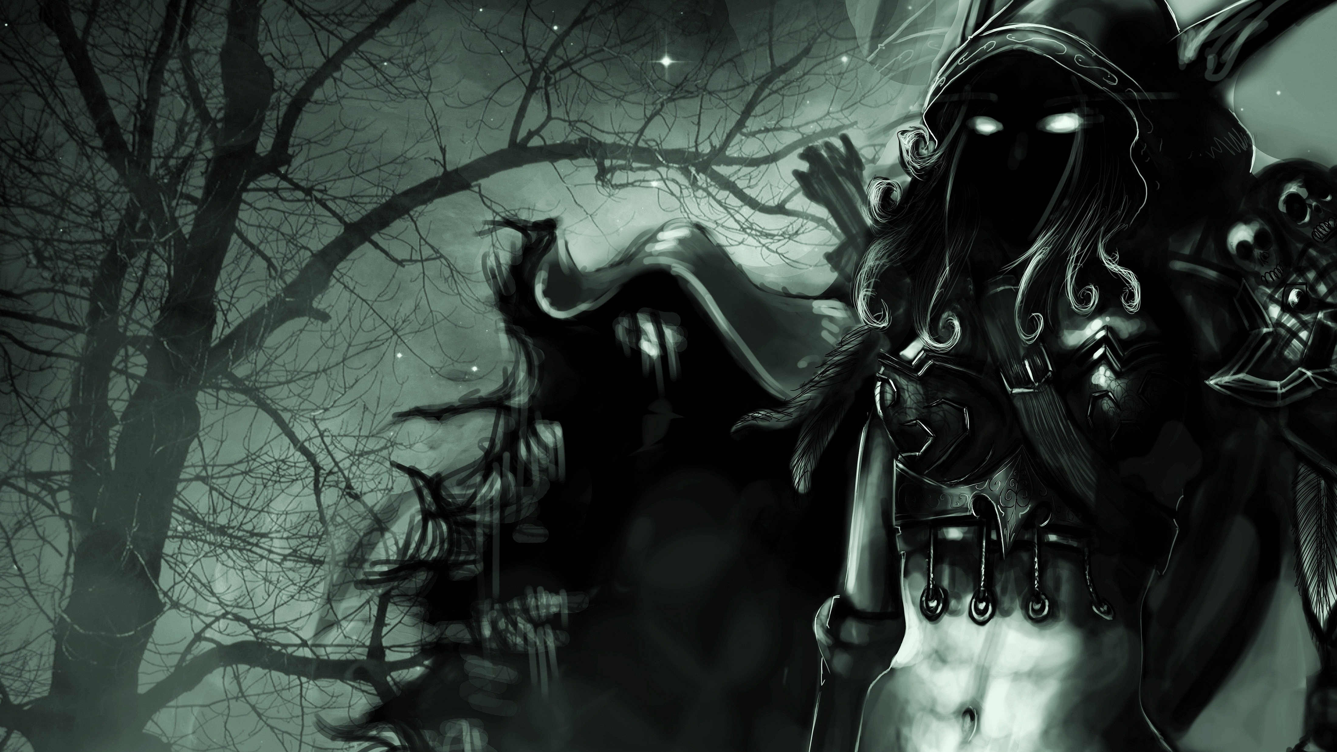 sylvanas wallpaper hd,cg artwork,darkness,tree,branch,demon