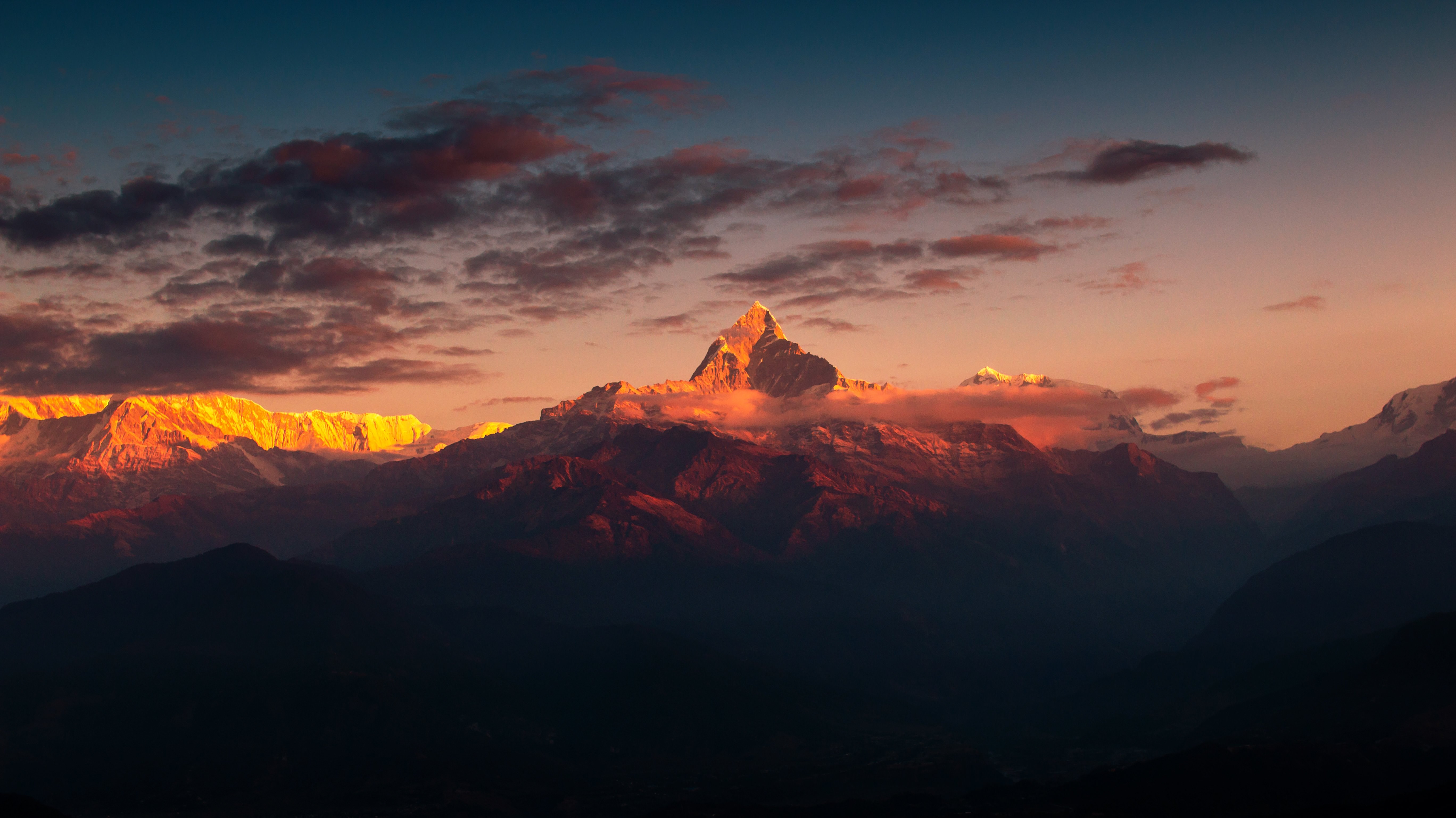 tapete 1336x768,himmel,natur,berg,wolke,nachglühen