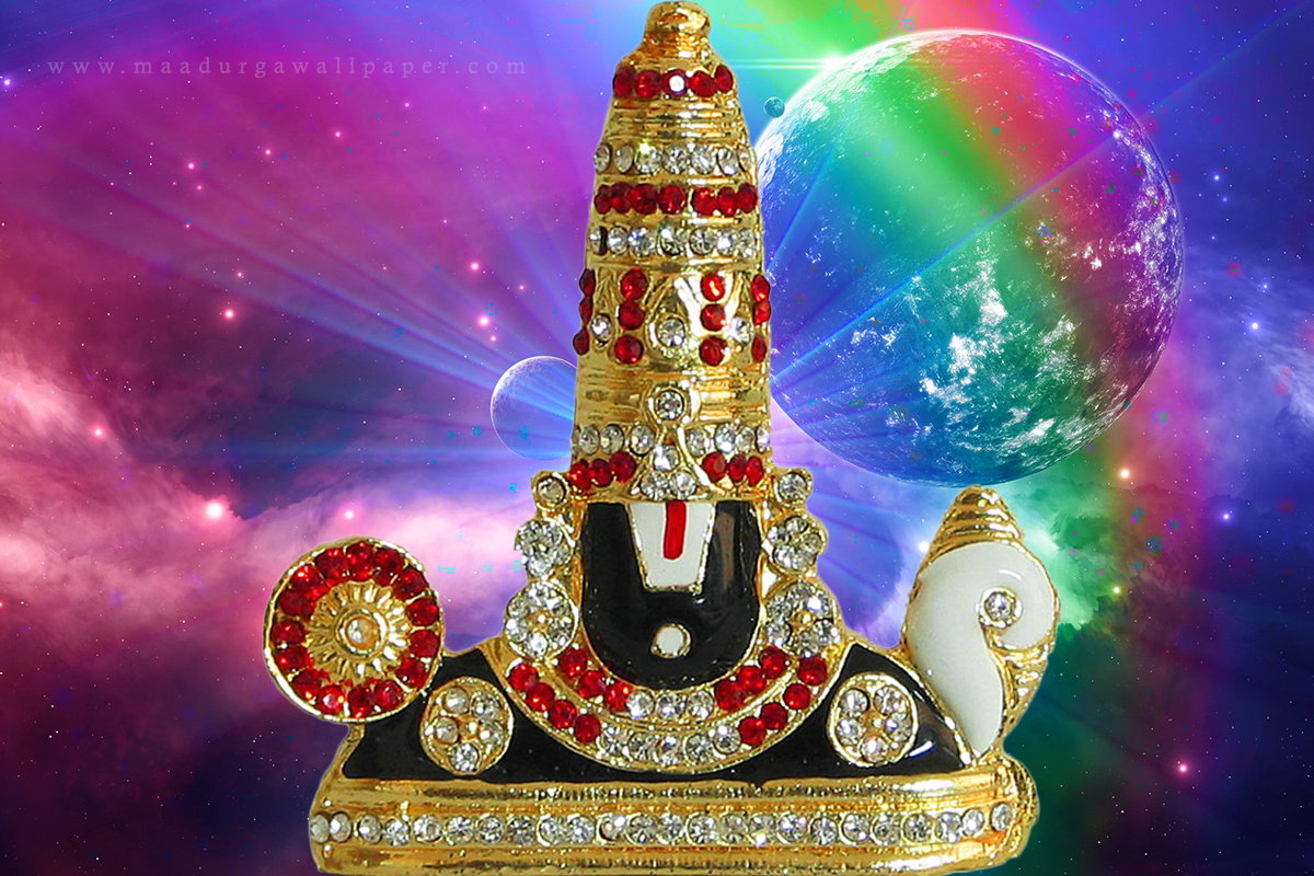 fondos de pantalla 3d de señor venkateswara,espacio,estupa,corona