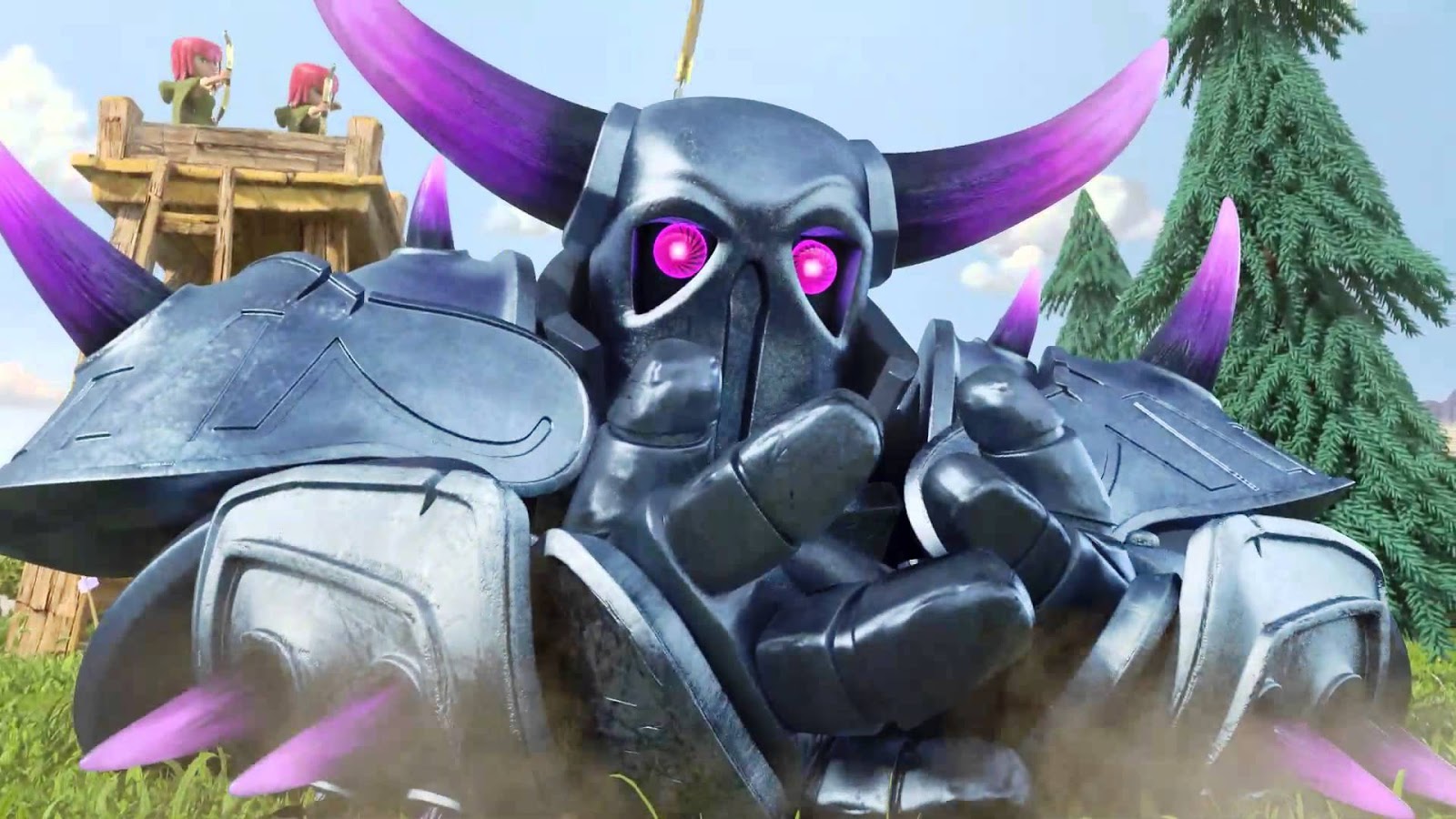 clash of clans pekka wallpaper,fictional character,animated cartoon,animation,massively multiplayer online role playing game,screenshot