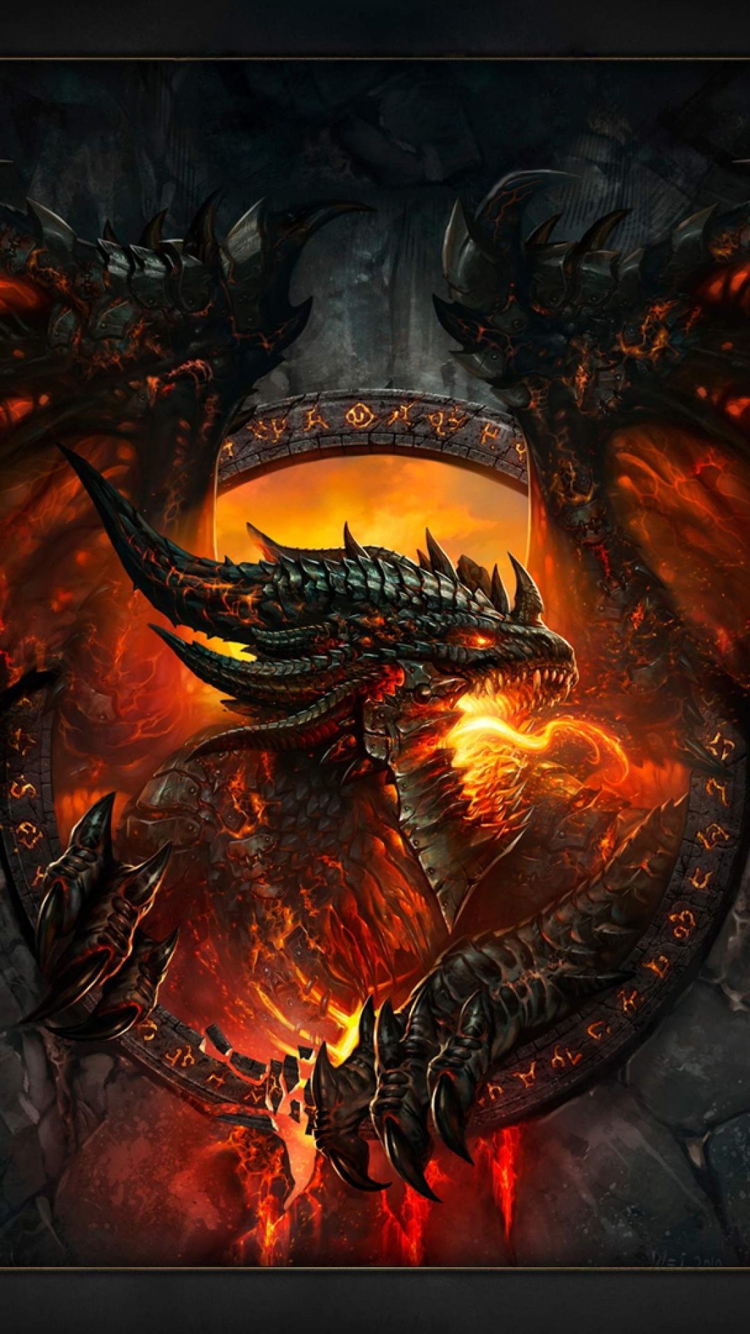 world of warcraft iphone wallpaper,dragon,demon,cg artwork,geological phenomenon,fictional character