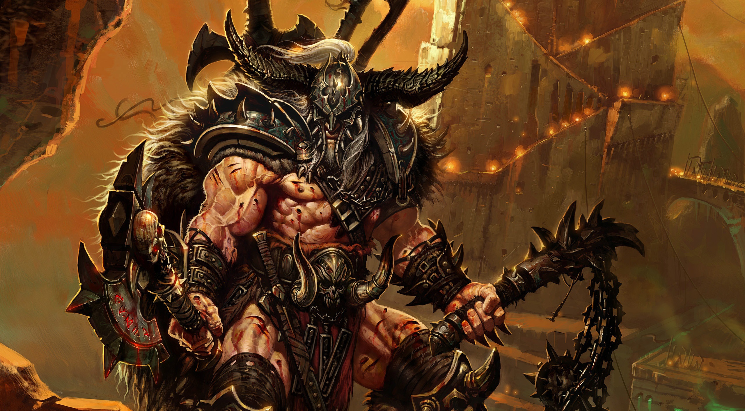 barbarian wallpaper,action adventure game,demon,cg artwork,pc game,fictional character