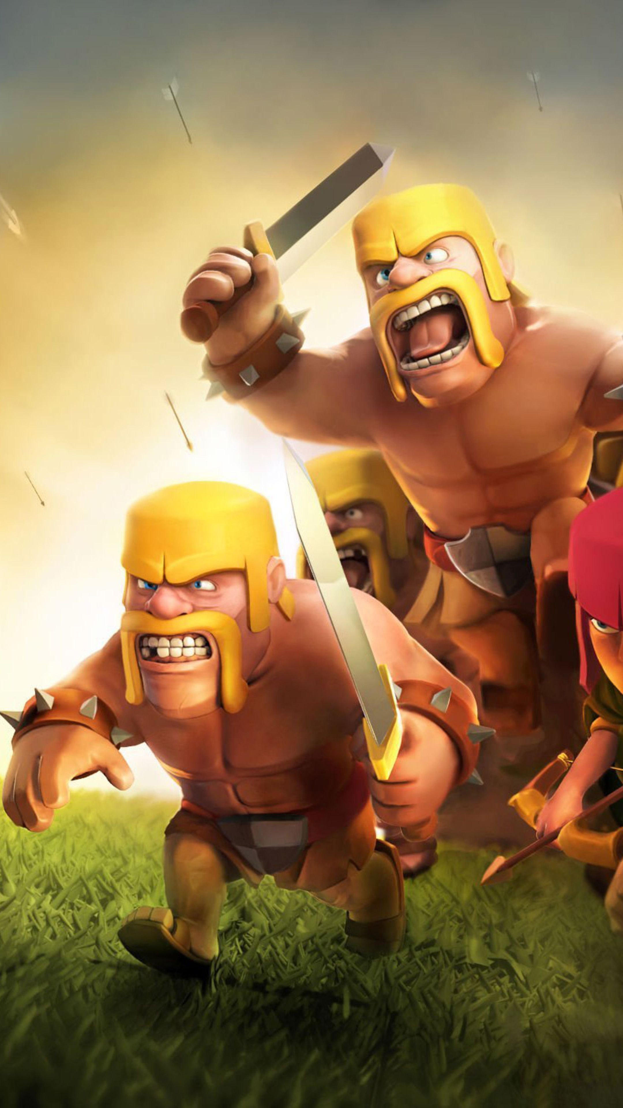 clash of clans hd wallpaper for android,animated cartoon,cartoon,animation,illustration,fictional character