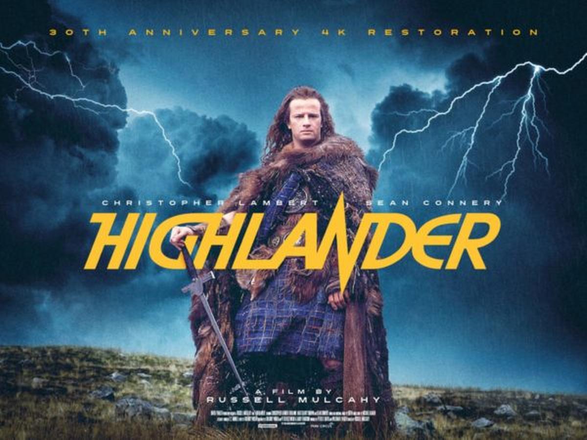 fond d'écran highlander,film,couverture de l'album,ciel,affiche,foudre