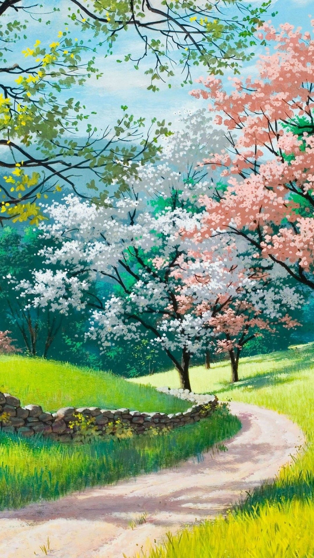 spring scenery wallpaper,blossom,nature,tree,natural landscape,spring