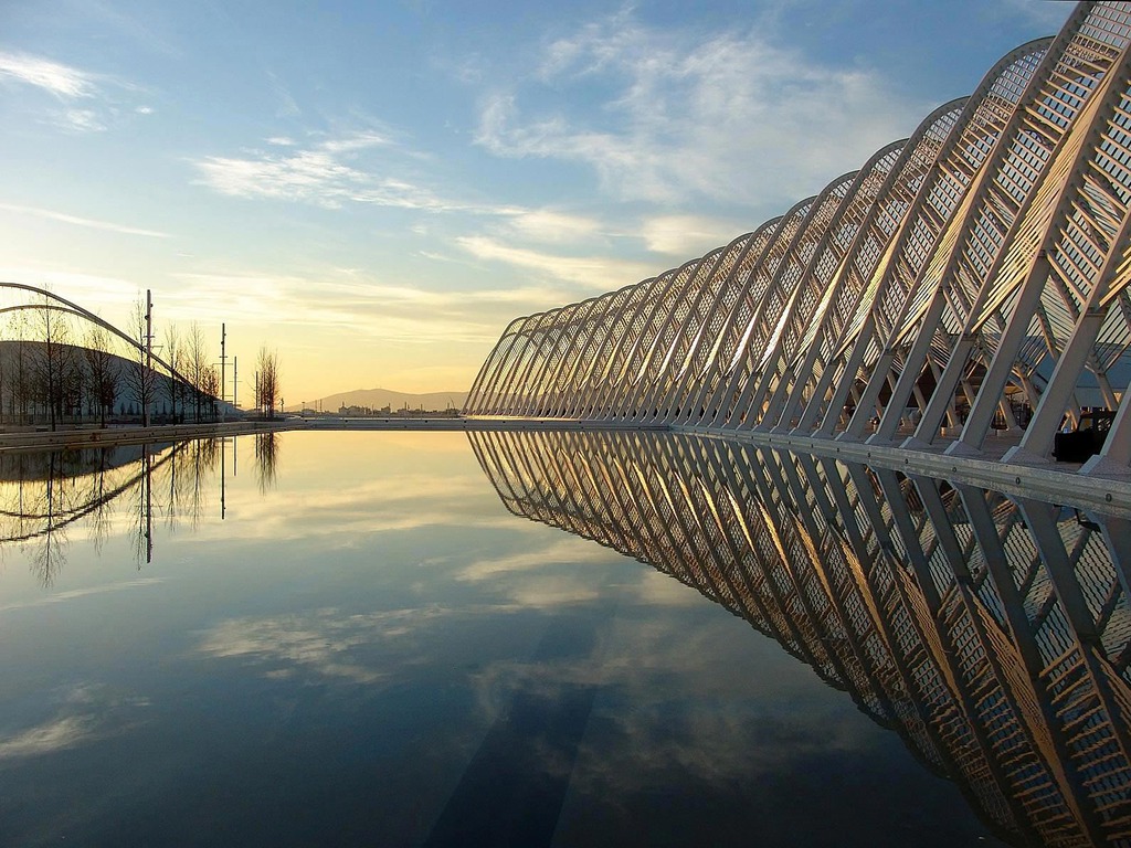 fond d'écran d'architecture,ciel,l'eau,réflexion,architecture,matin