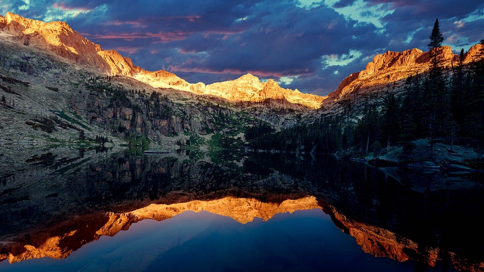 fondo de pantalla de montaña 1920x1080,cielo,naturaleza,paisaje natural,reflexión,montaña