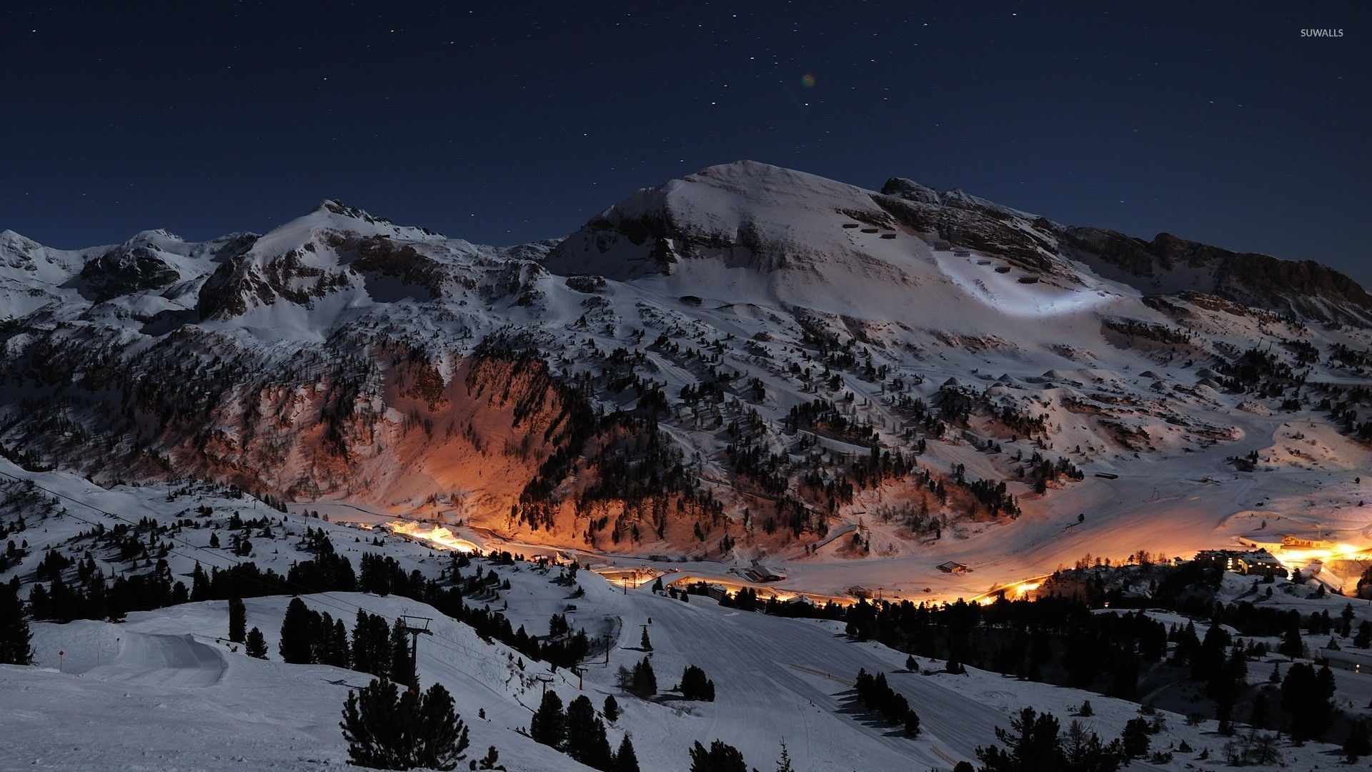 fondo de pantalla de montaña 1920x1080,montaña,cielo,naturaleza,nieve,cordillera