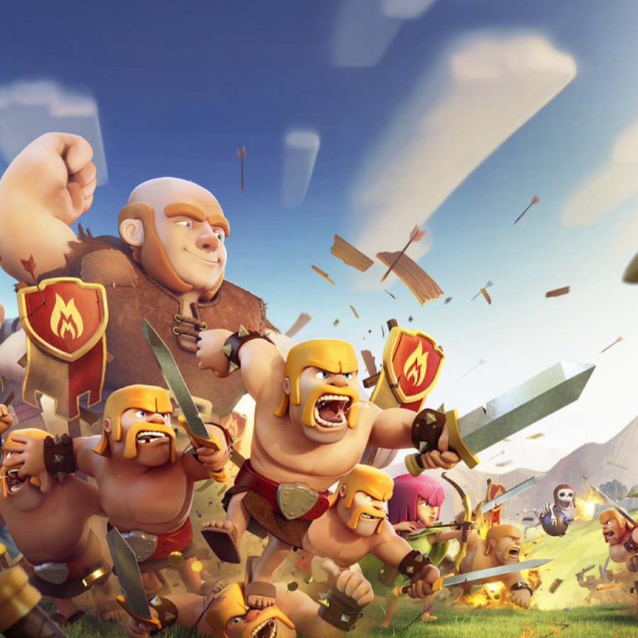 clash of clans wallpaper hd 1080p,animierter cartoon,karikatur,animation,spiele,illustration