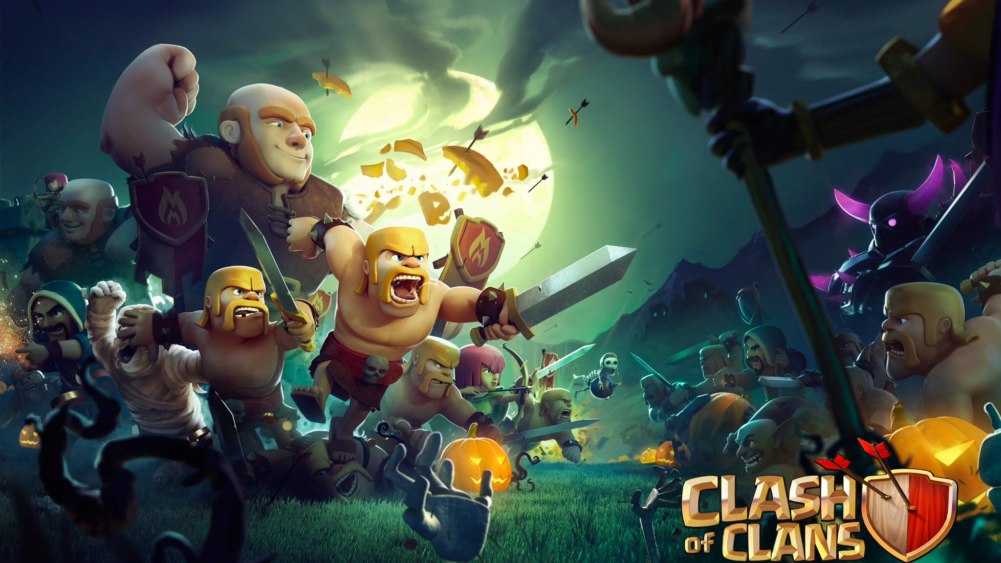 clash of clans wallpaper hd 1080p,action adventure game,adventure game,animated cartoon,games,pc game