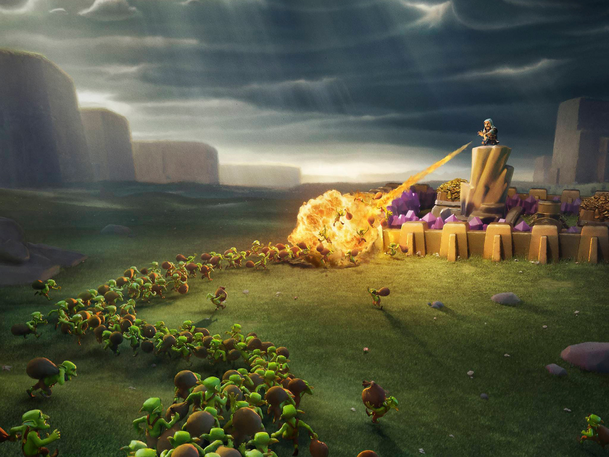 sfondo di clash of clans 1920x1080,cielo,nube,erba,fotografia,paesaggio