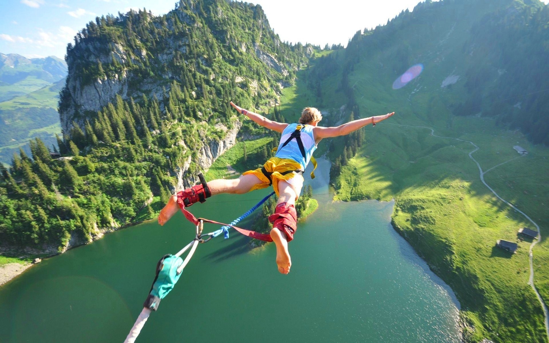 extreme hd wallpapers,jumping,extreme sport,adventure,bungee jumping,fjord