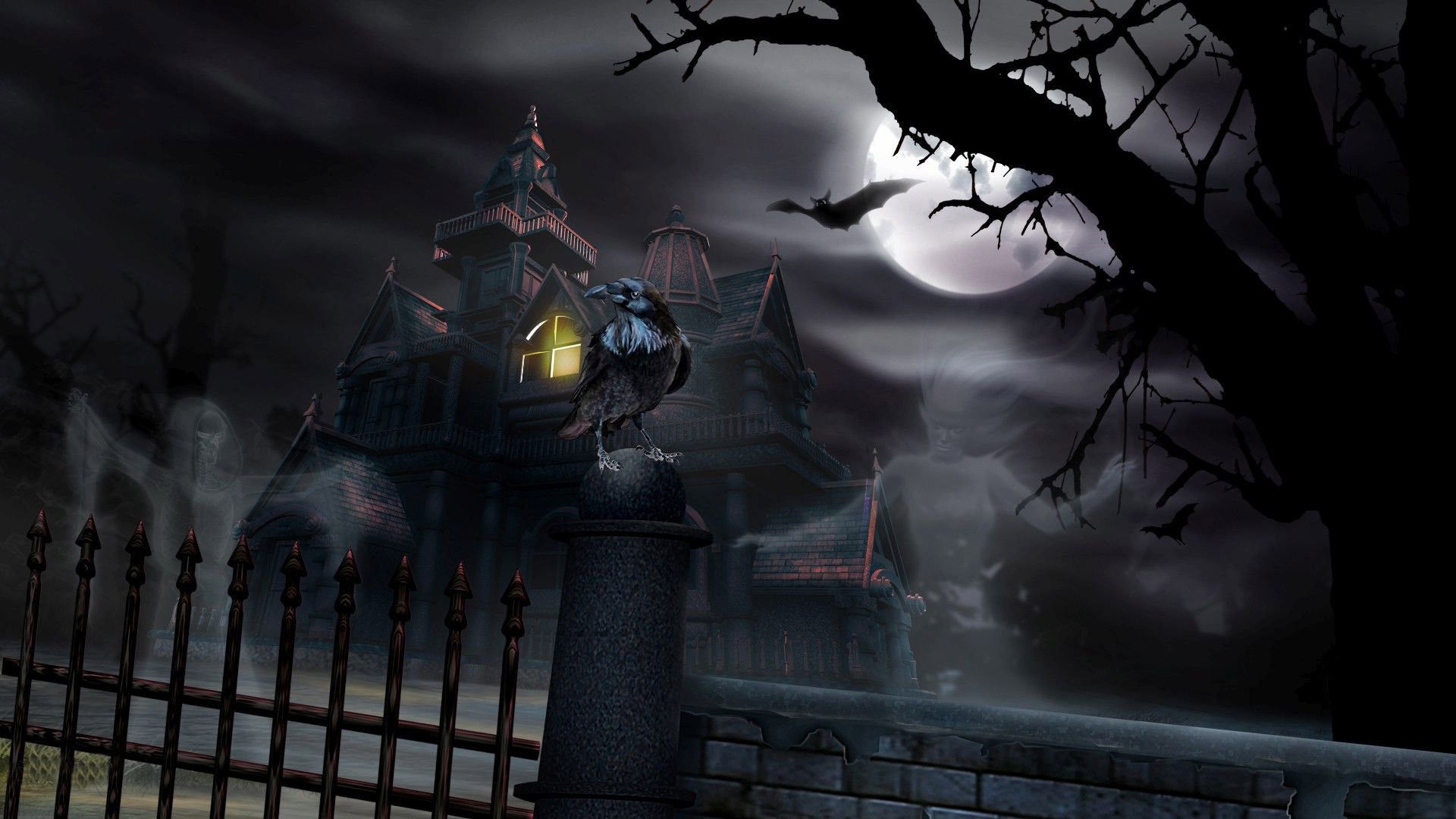 haunted house live wallpaper,darkness,pc game,digital compositing,action adventure game,screenshot