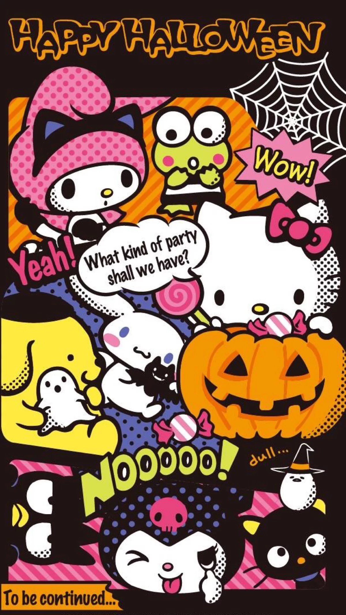 kawaii halloween wallpaper,dibujos animados,texto,fuente,diseño,modelo