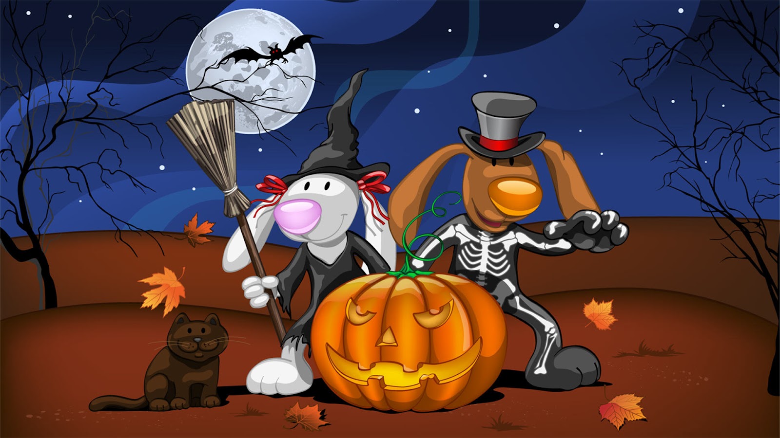 wallpapers de halloween,animated cartoon,cartoon,trick or treat,illustration,jack o' lantern