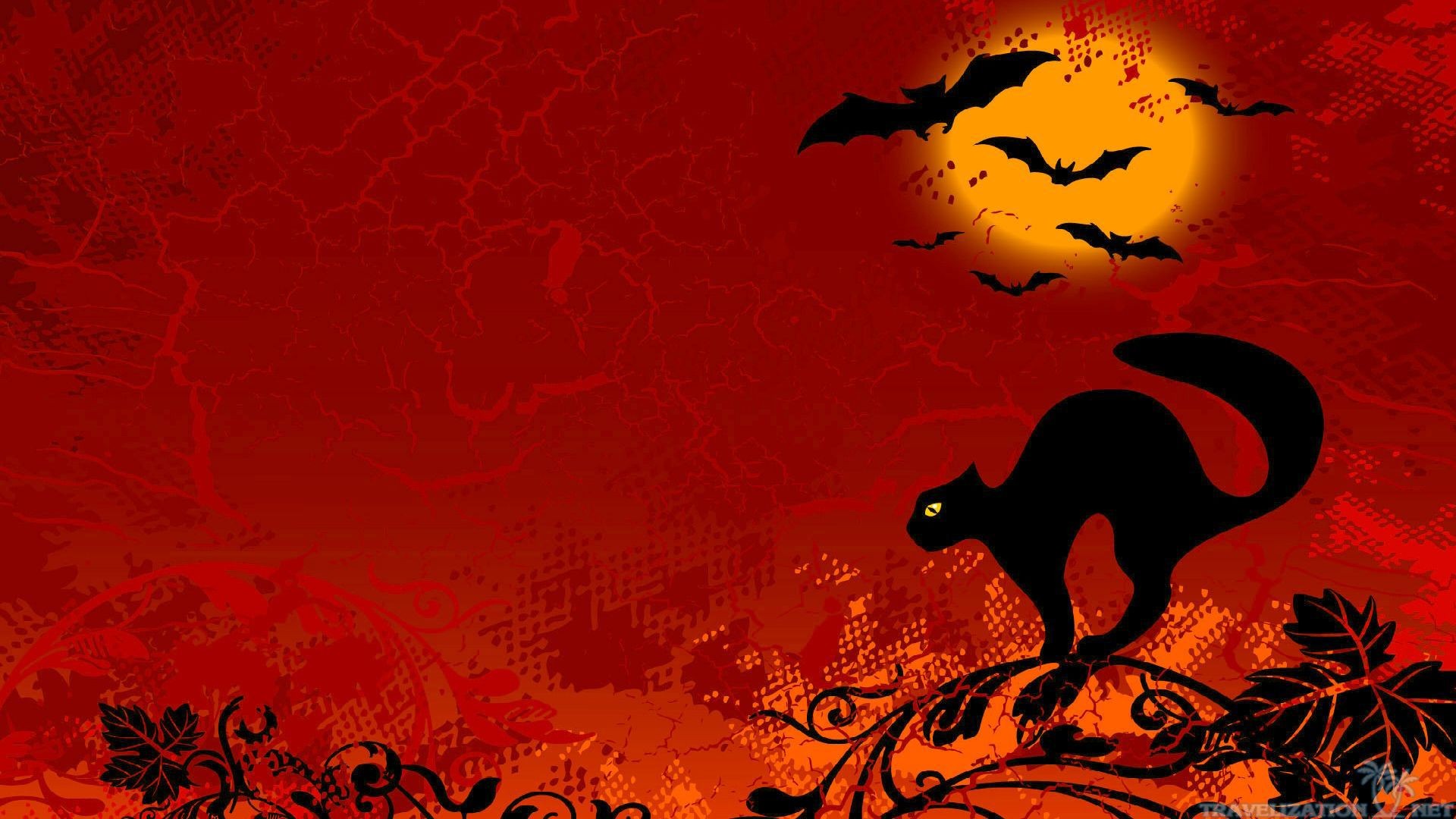 halloween ipad wallpaper,red,sky,illustration,felidae,black cat