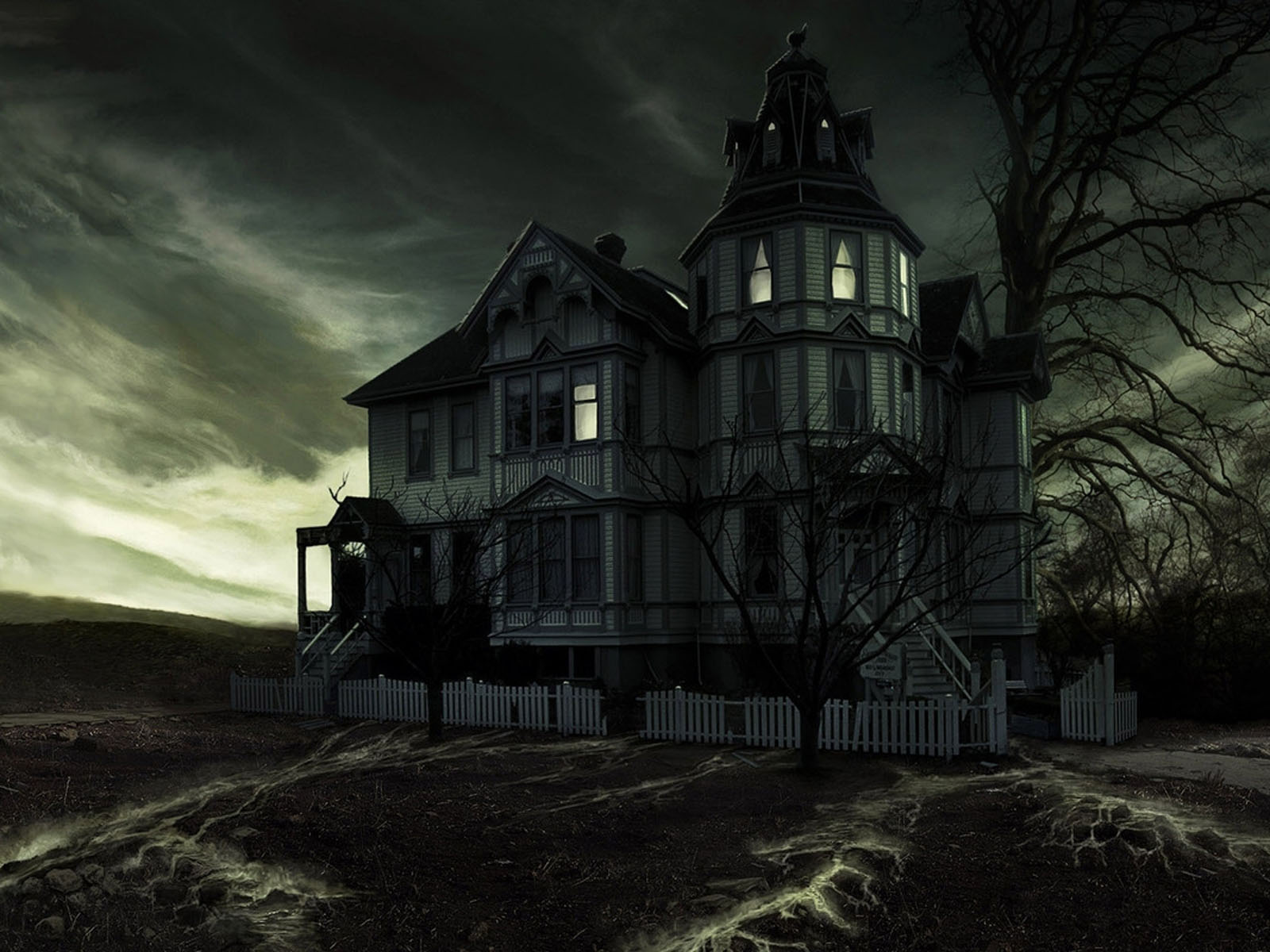 horror wallpapers for desktop,sky,darkness,house,atmosphere,mansion