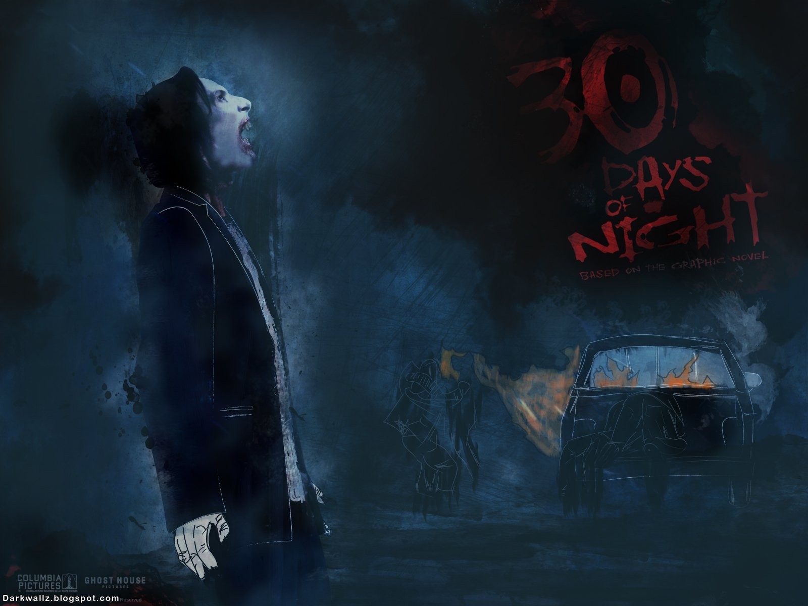 horror good night wallpaper,darkness,digital compositing,fiction,midnight,mid size car