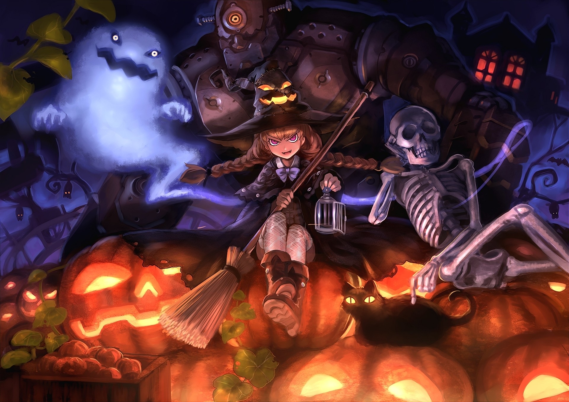 anime halloween wallpaper,action adventure game,trick or treat,adventure game,games,fictional character