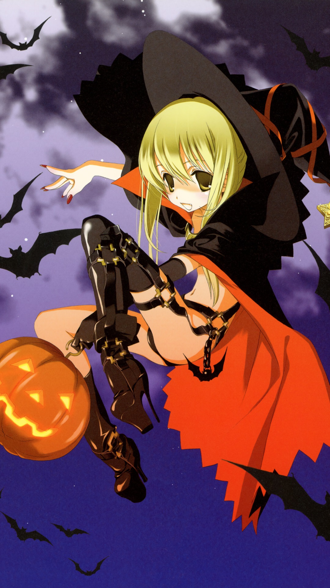 anime halloween wallpaper,anime,cartoon,cg artwork,fictional character,fiction