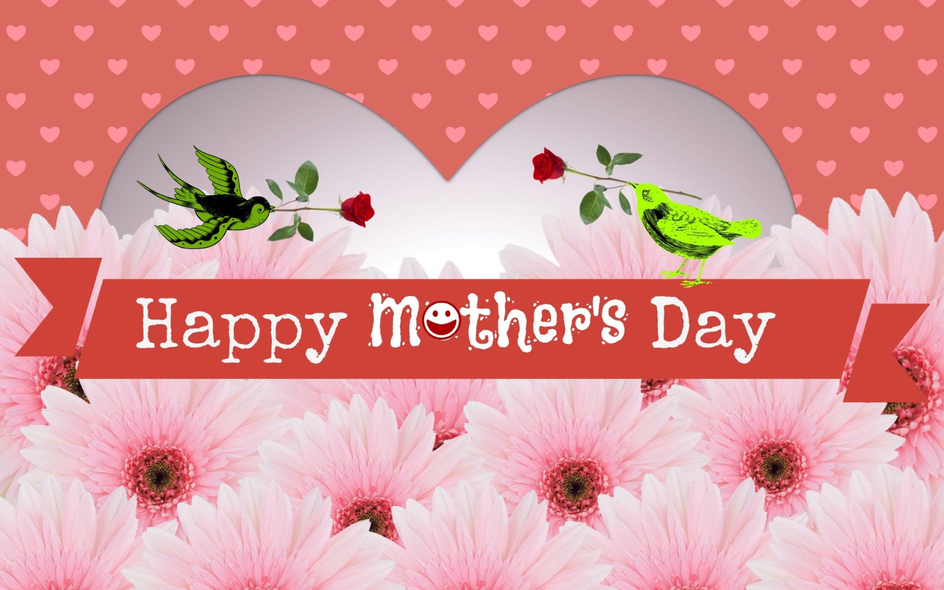 happy mothers day hd wallpaper,pink,text,font,gerbera,plant