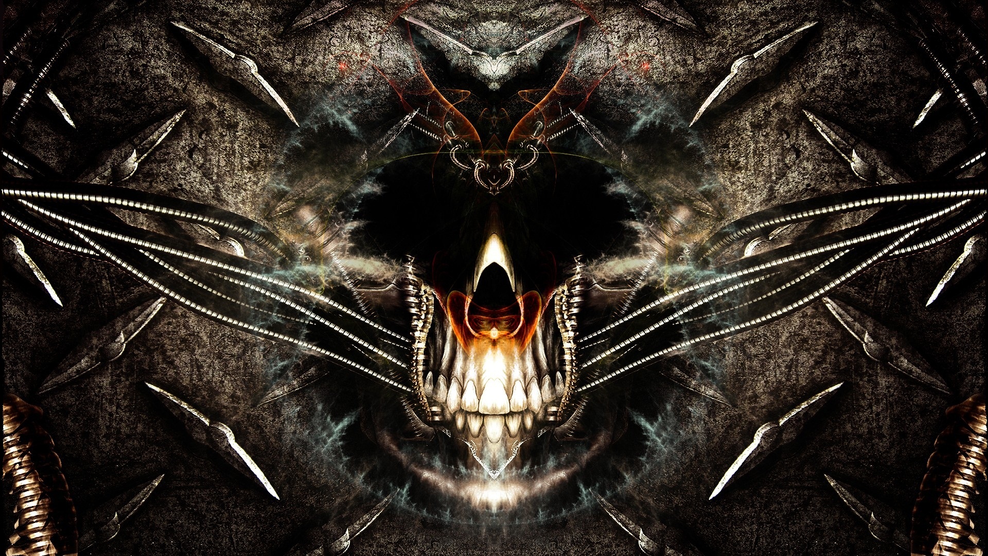 cráneo fondo de pantalla 1920x1080,demonio,oscuridad,personaje de ficción,simetría,arte