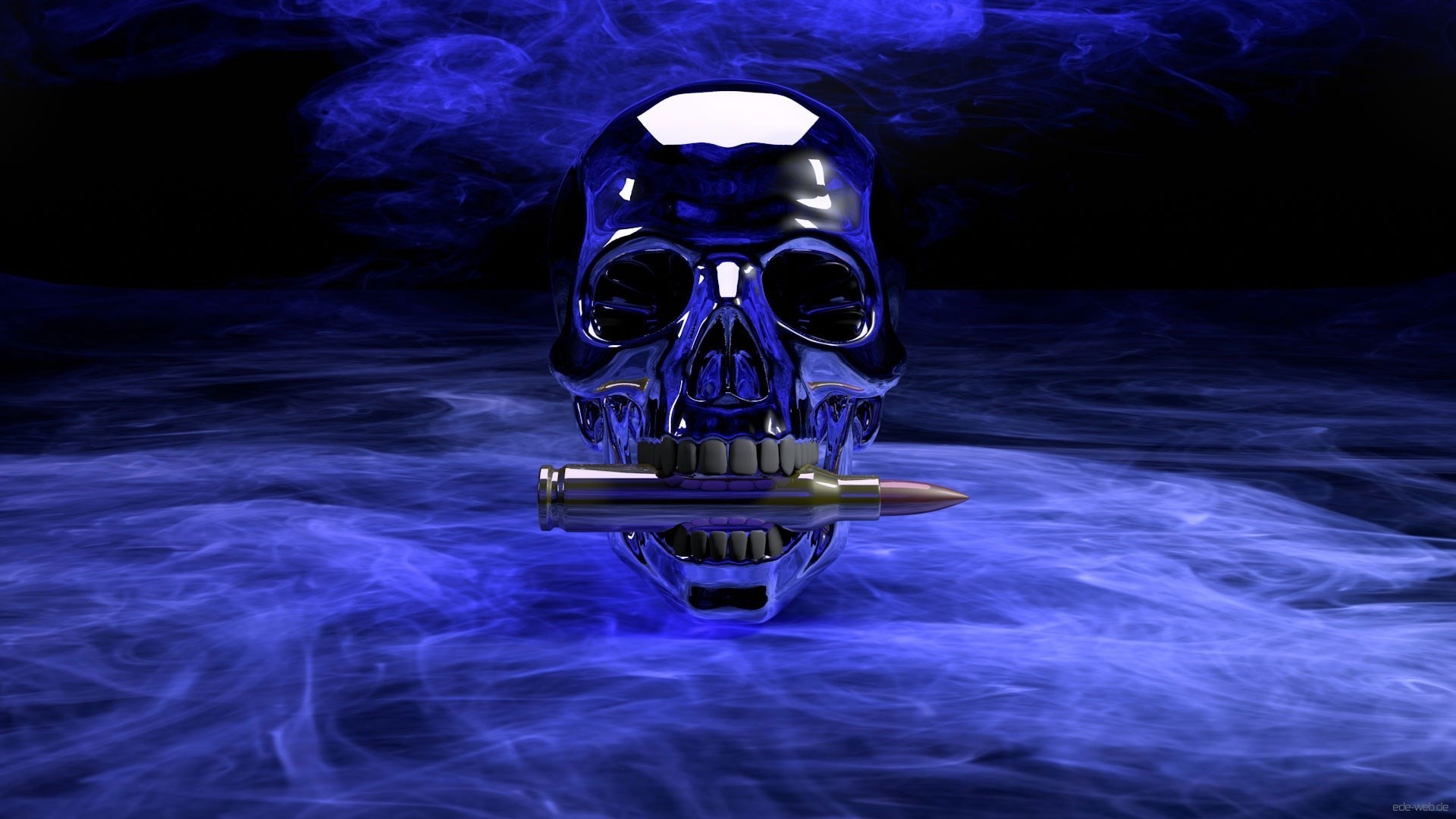 skull wallpaper 1920x1080,skull,cg artwork,electric blue,personal protective equipment,fictional character