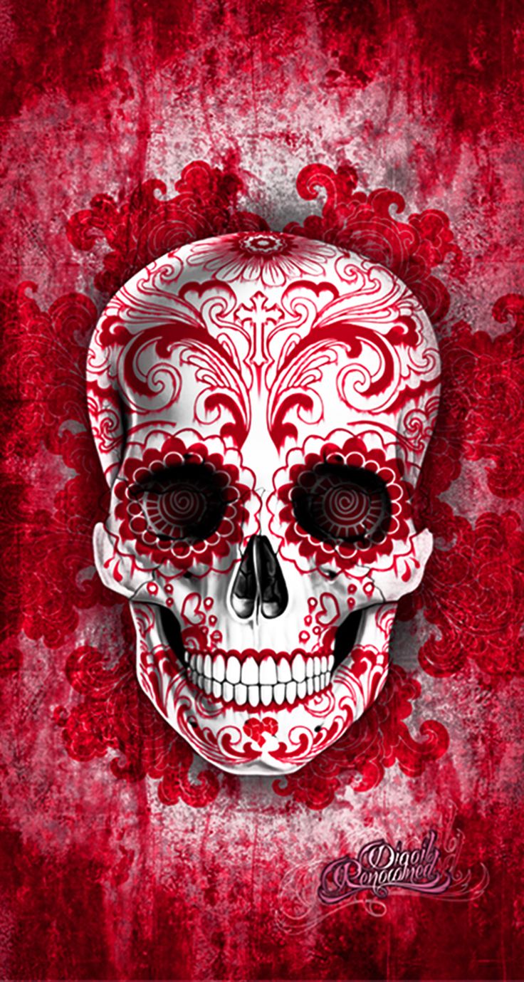 calavera de azúcar fondo de pantalla para iphone,cráneo,rojo,hueso,cabeza,rosado