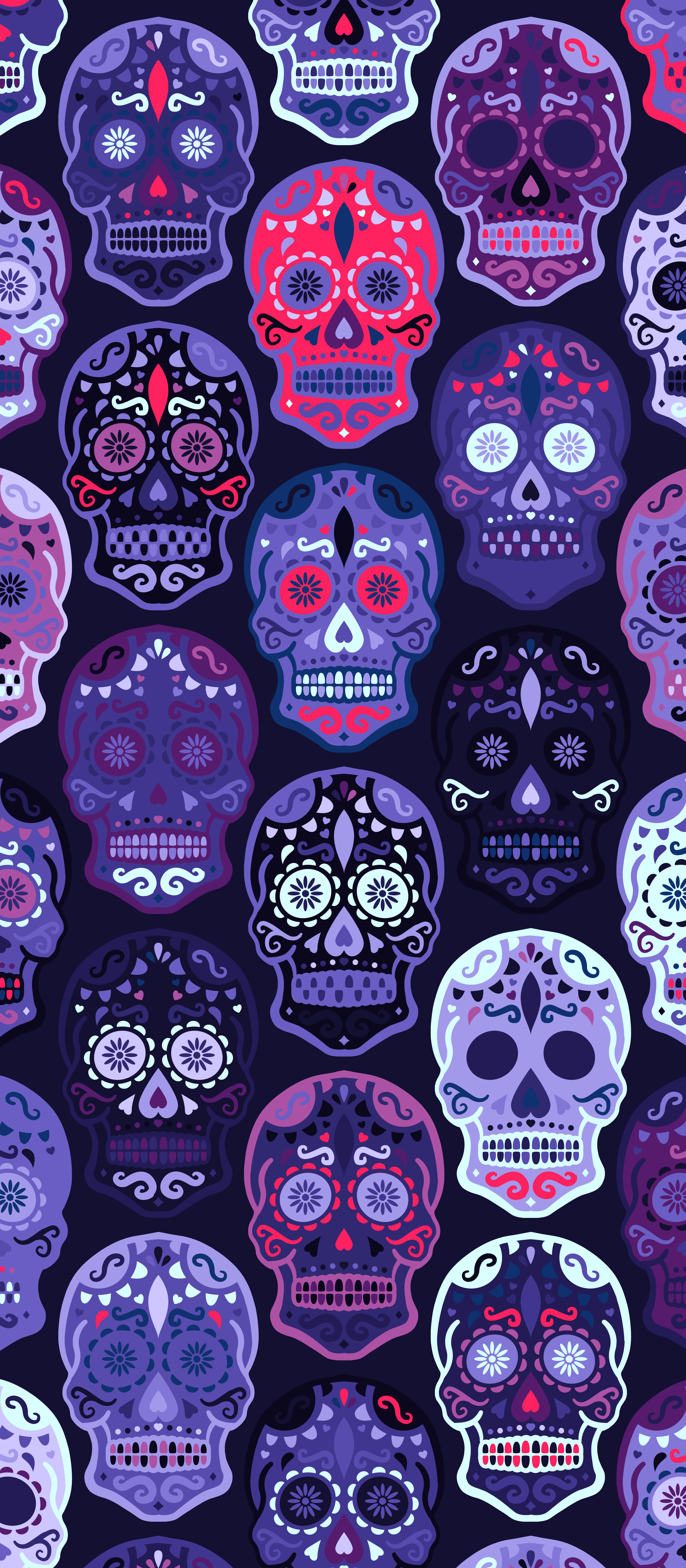 sugar skull iphone wallpaper,skull,purple,bone,violet,pink