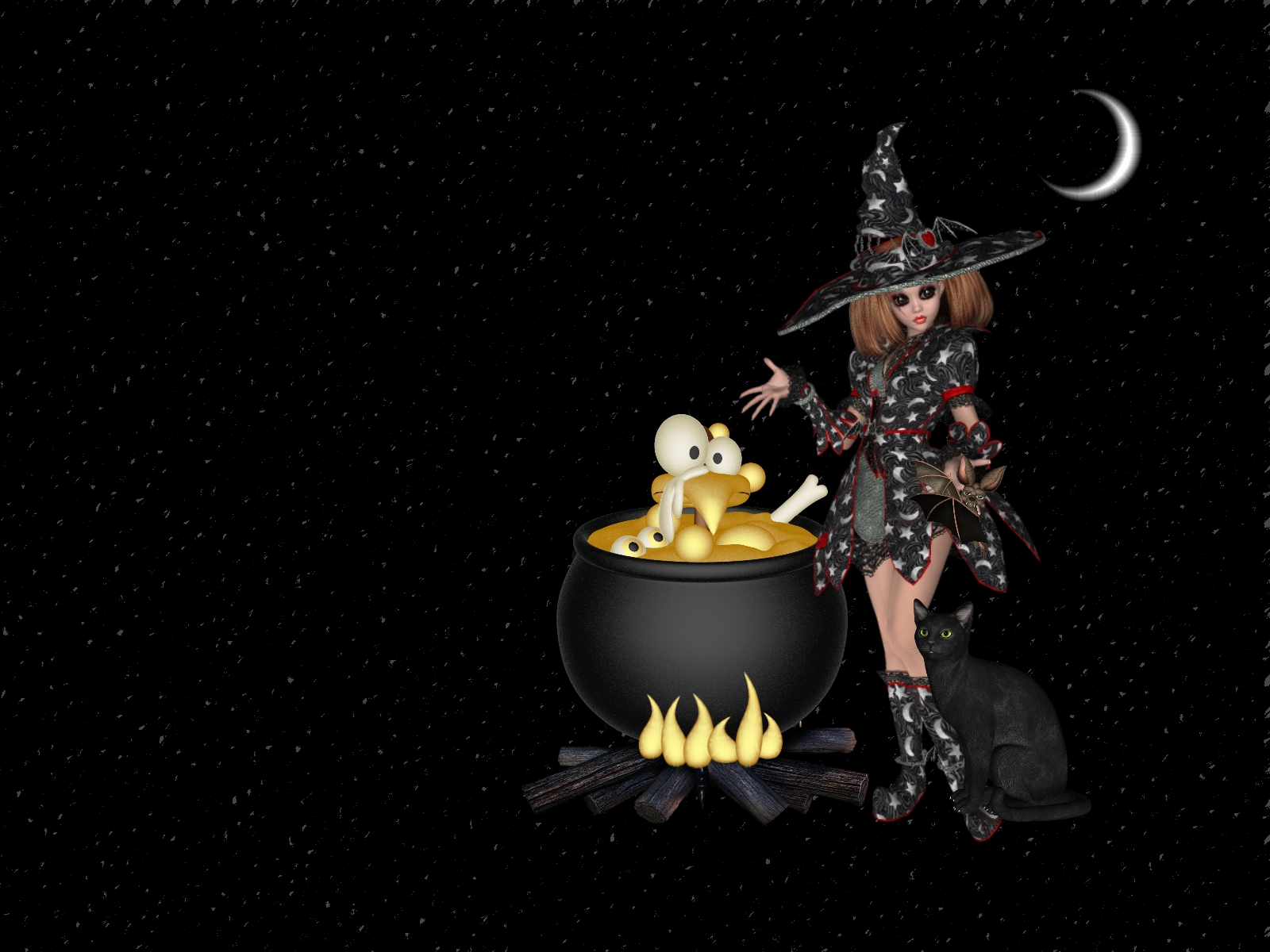 animated halloween wallpaper,cauldron,cookware and bakeware,animation,fictional character,illustration