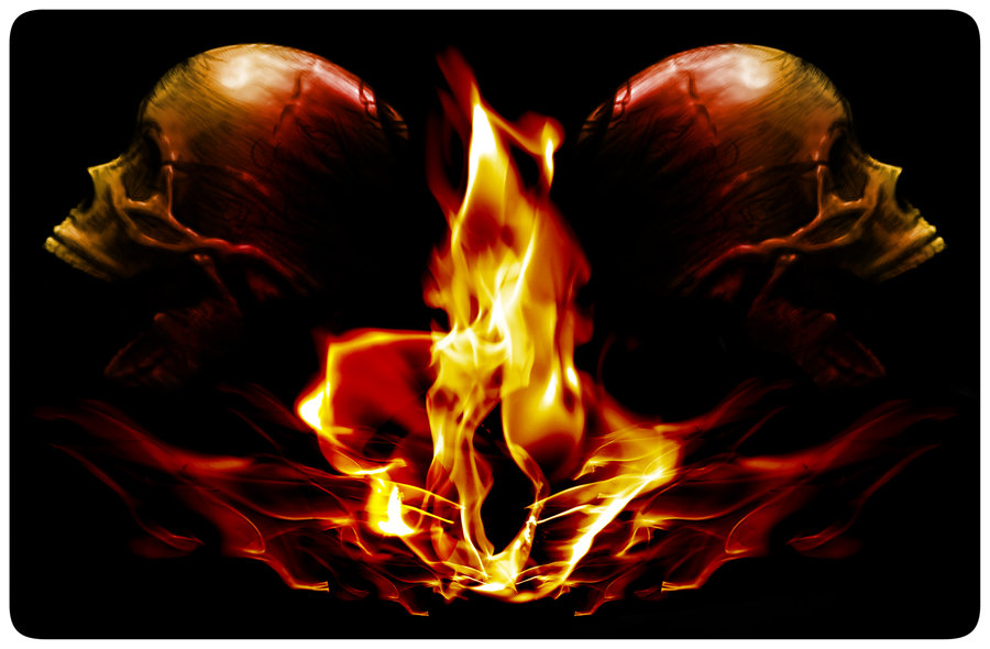 燃えるような頭蓋骨の壁紙,火炎,熱,火