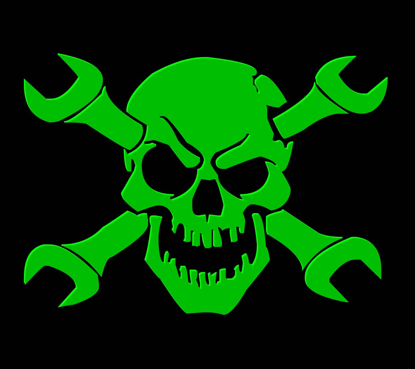 Skull And Crossbones With Wrenches- WallpaperUse