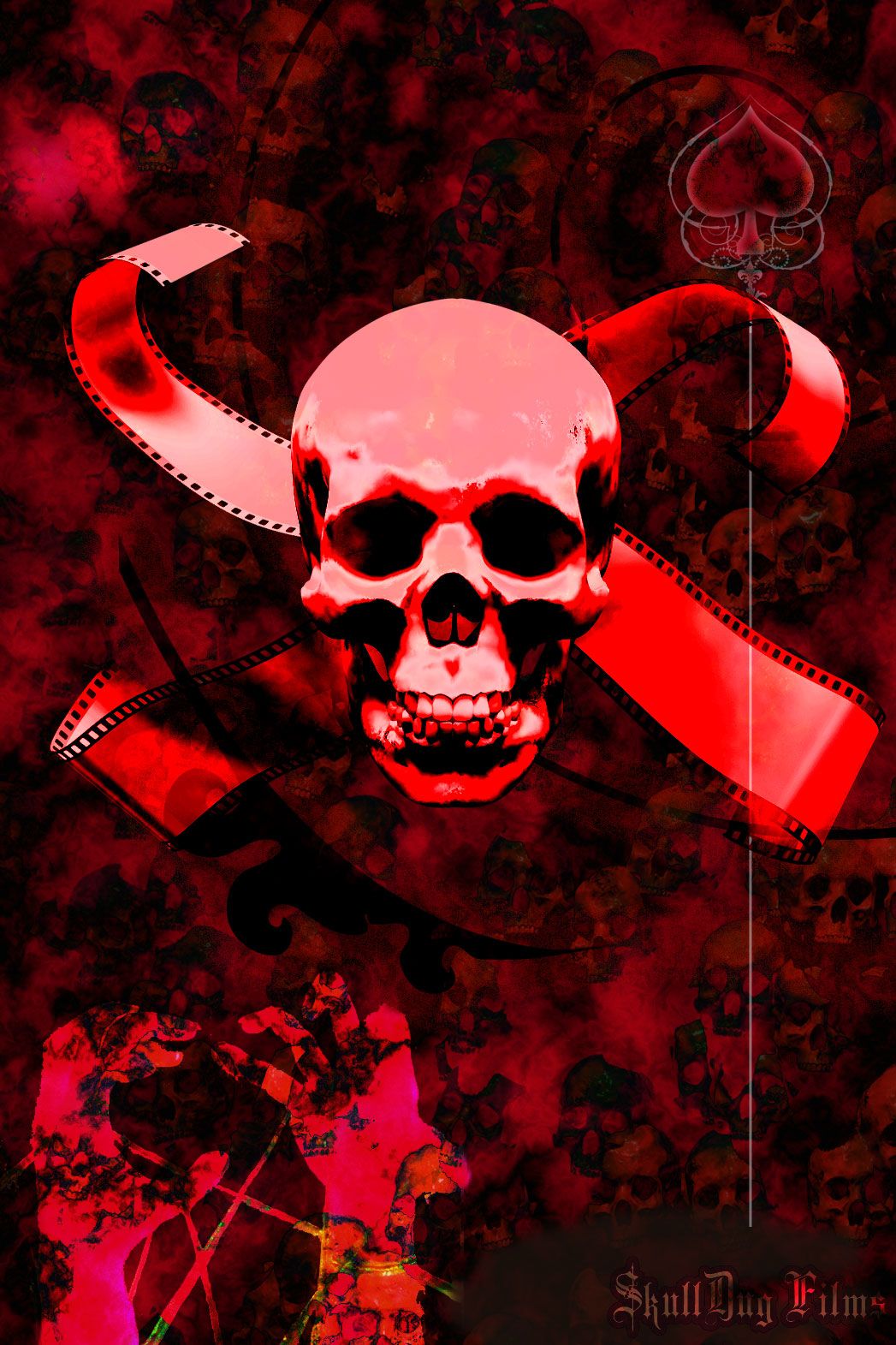 skull head wallpaper,skull,red,bone,illustration,graphics