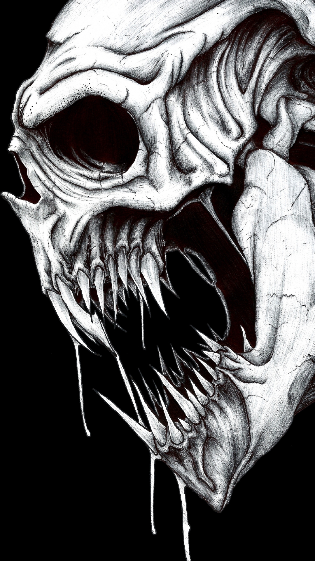 skull wallpaper for mobile,jaw,drawing,fictional character,mouth,illustration