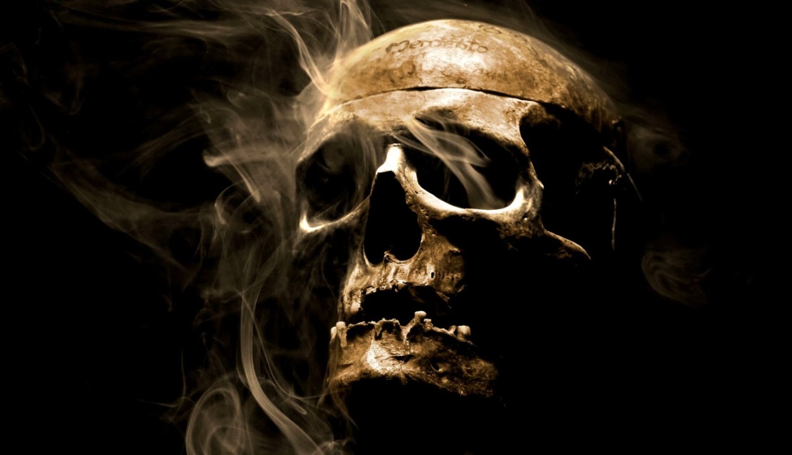 carta da parati teschio fumante,cranio,osso,fumo,umano,mascella